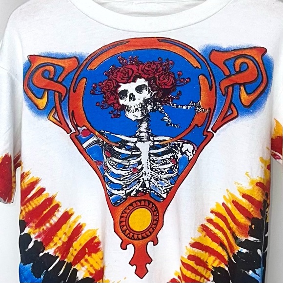 Grateful Dead White & Tie Dye Tee in Size Medium👕 - Picture 3 of 4